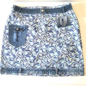 Talbots boho funky denim skirt, handcrafted